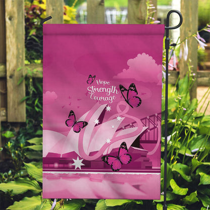 Australia Breast Cancer Support Garden Flag Sydney Opera House Butterfly Pink Ribbon