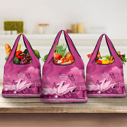 Australia Breast Cancer Support Grocery Bag Sydney Opera House Butterfly Pink Ribbon