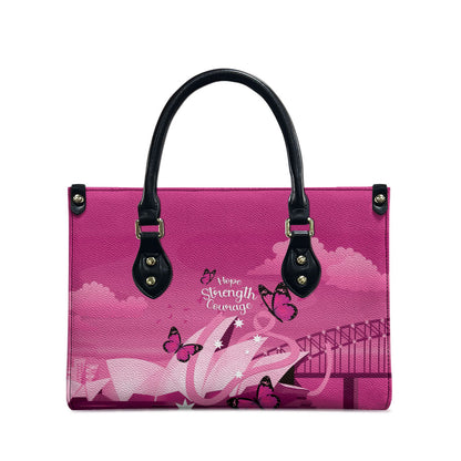 Australia Breast Cancer Support Leather Bag Sydney Opera House Butterfly Pink Ribbon