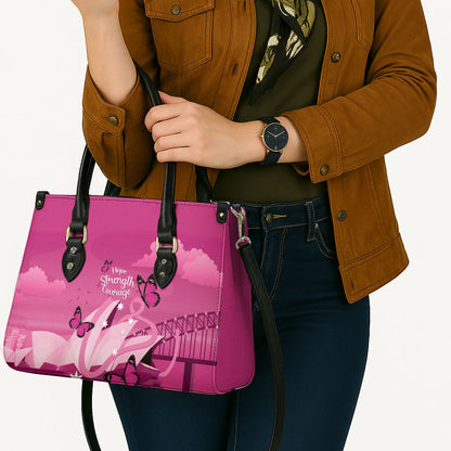 Australia Breast Cancer Support Leather Bag Sydney Opera House Butterfly Pink Ribbon