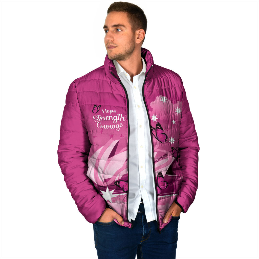 Personalised Australia Breast Cancer Support Padded Jacket Sydney Opera House Butterfly Pink Ribbon