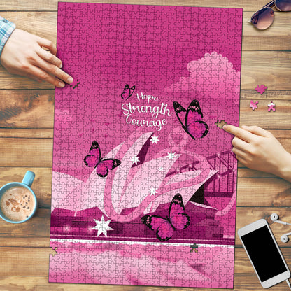 Australia Breast Cancer Support Puzzle Sydney Opera House Butterfly Pink Ribbon