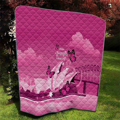 Australia Breast Cancer Support Quilt Sydney Opera House Butterfly Pink Ribbon