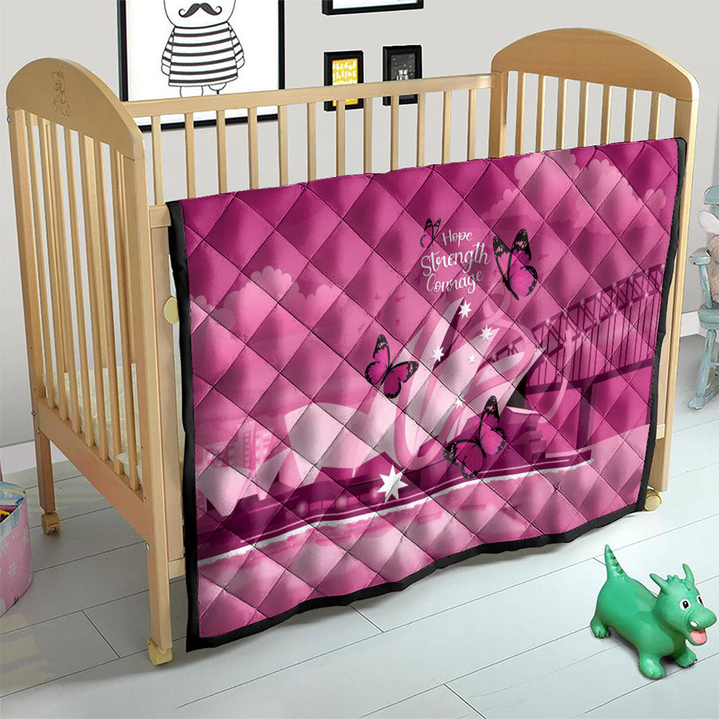 Australia Breast Cancer Support Quilt Sydney Opera House Butterfly Pink Ribbon