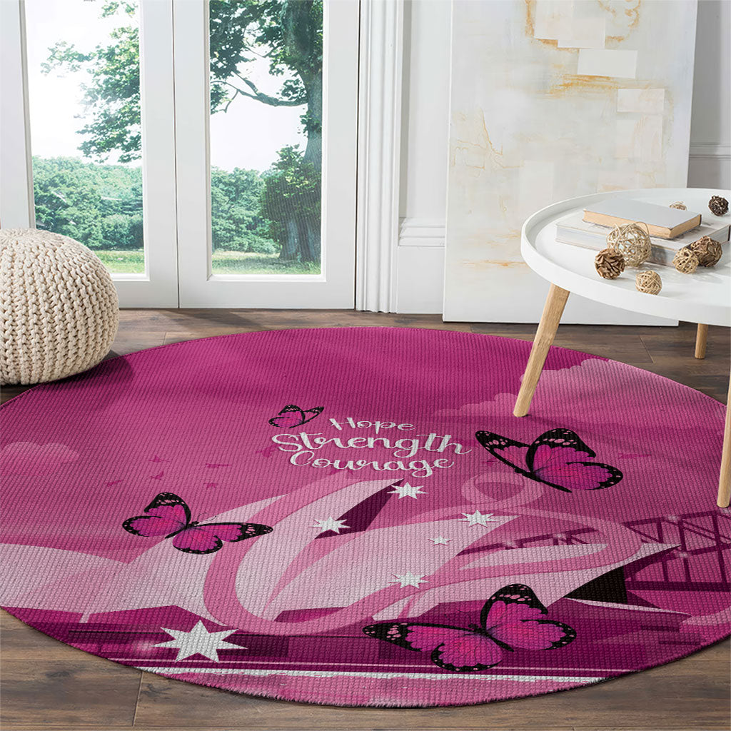 Australia Breast Cancer Support Round Carpet Sydney Opera House Butterfly Pink Ribbon