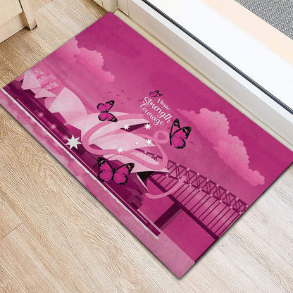 Australia Breast Cancer Support Rubber Doormat Sydney Opera House Butterfly Pink Ribbon