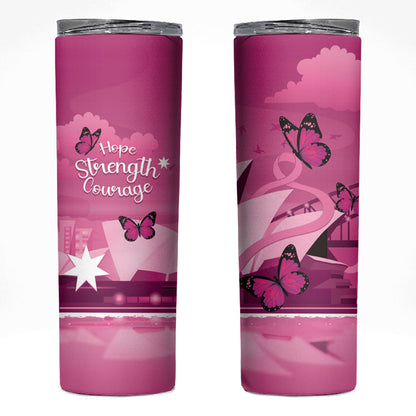 Australia Breast Cancer Support Skinny Tumbler Sydney Opera House Butterfly Pink Ribbon