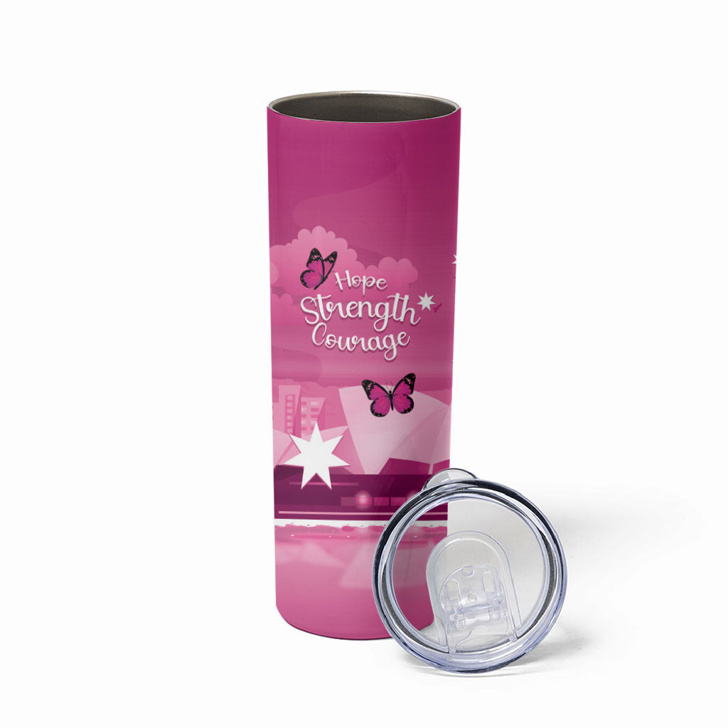 Australia Breast Cancer Support Skinny Tumbler Sydney Opera House Butterfly Pink Ribbon