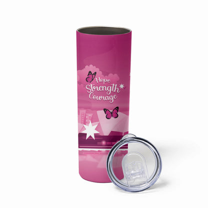 Australia Breast Cancer Support Skinny Tumbler Sydney Opera House Butterfly Pink Ribbon