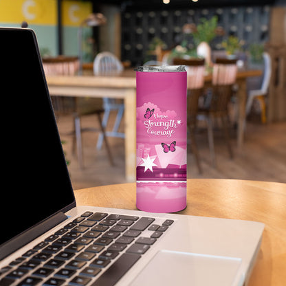 Australia Breast Cancer Support Skinny Tumbler Sydney Opera House Butterfly Pink Ribbon