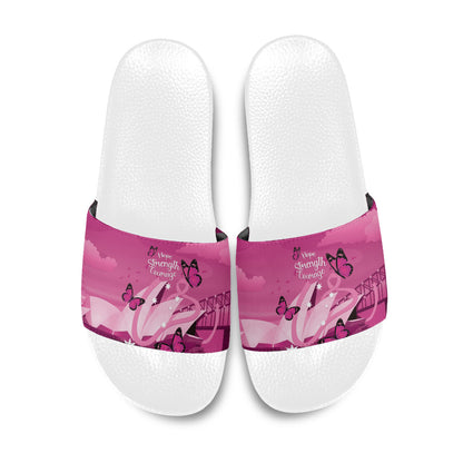 Australia Breast Cancer Support Slide Sandals Sydney Opera House Butterfly Pink Ribbon