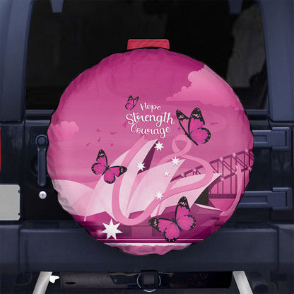 Australia Breast Cancer Support Spare Tire Cover Sydney Opera House Butterfly Pink Ribbon