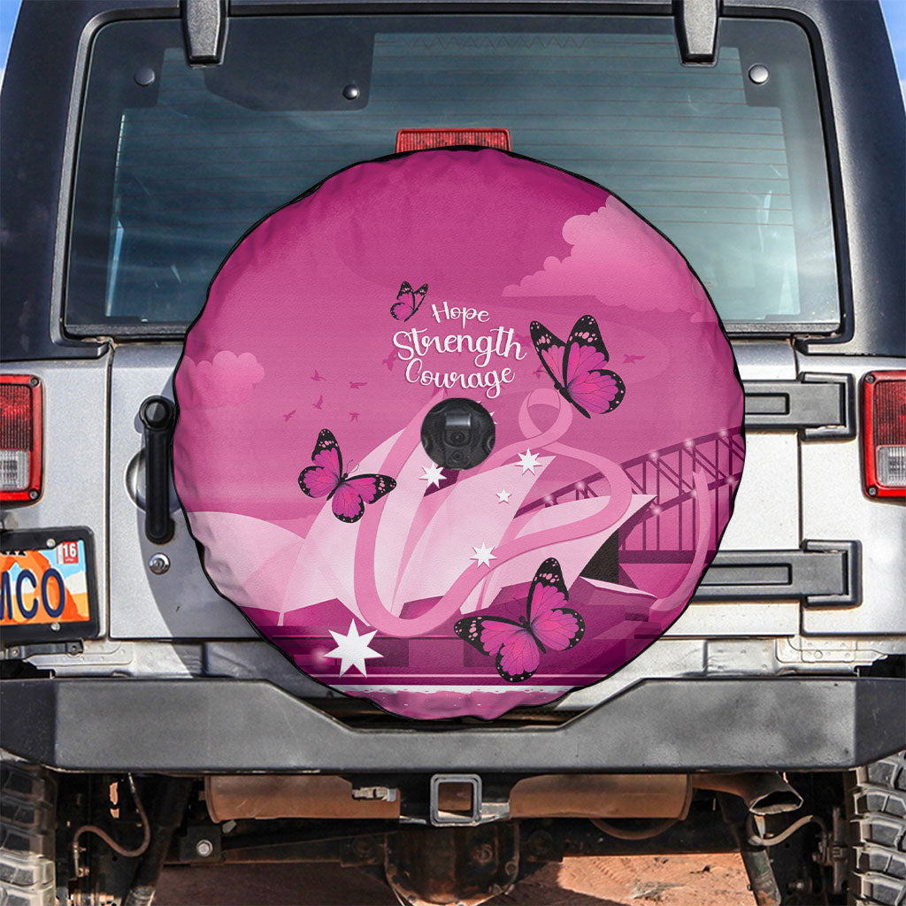 Australia Breast Cancer Support Spare Tire Cover Sydney Opera House Butterfly Pink Ribbon