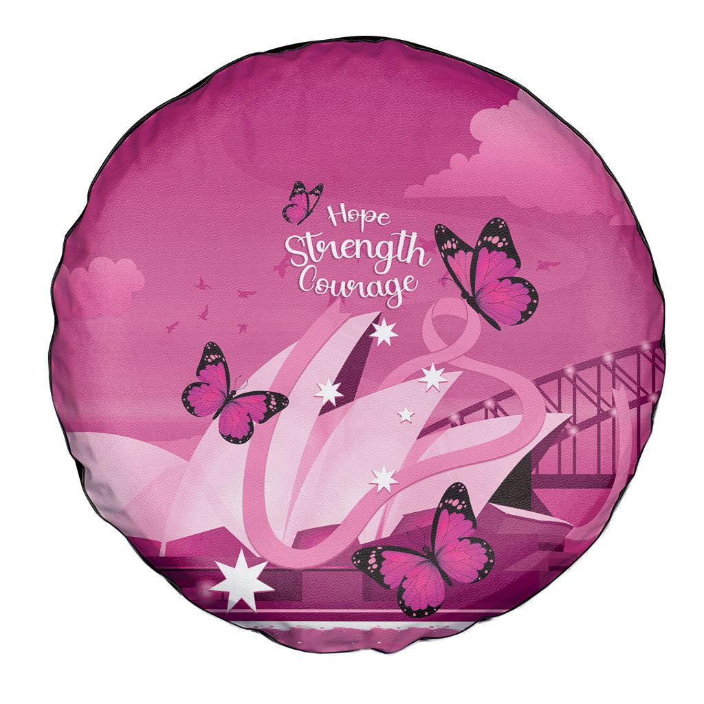Australia Breast Cancer Support Spare Tire Cover Sydney Opera House Butterfly Pink Ribbon
