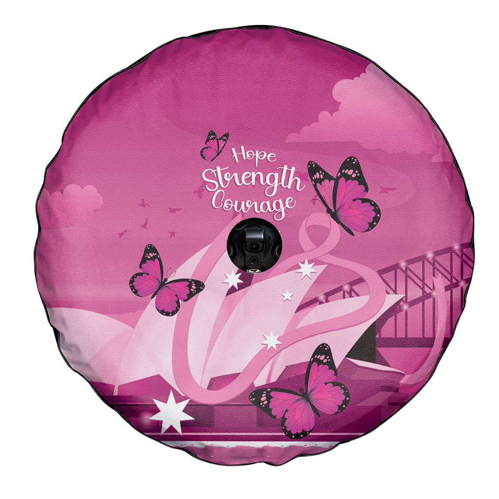 Australia Breast Cancer Support Spare Tire Cover Sydney Opera House Butterfly Pink Ribbon