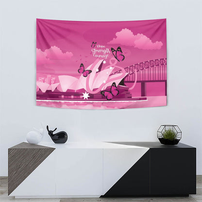 Australia Breast Cancer Support Tapestry Sydney Opera House Butterfly Pink Ribbon