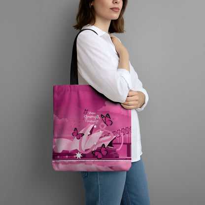 Australia Breast Cancer Support Tote Bag Sydney Opera House Butterfly Pink Ribbon