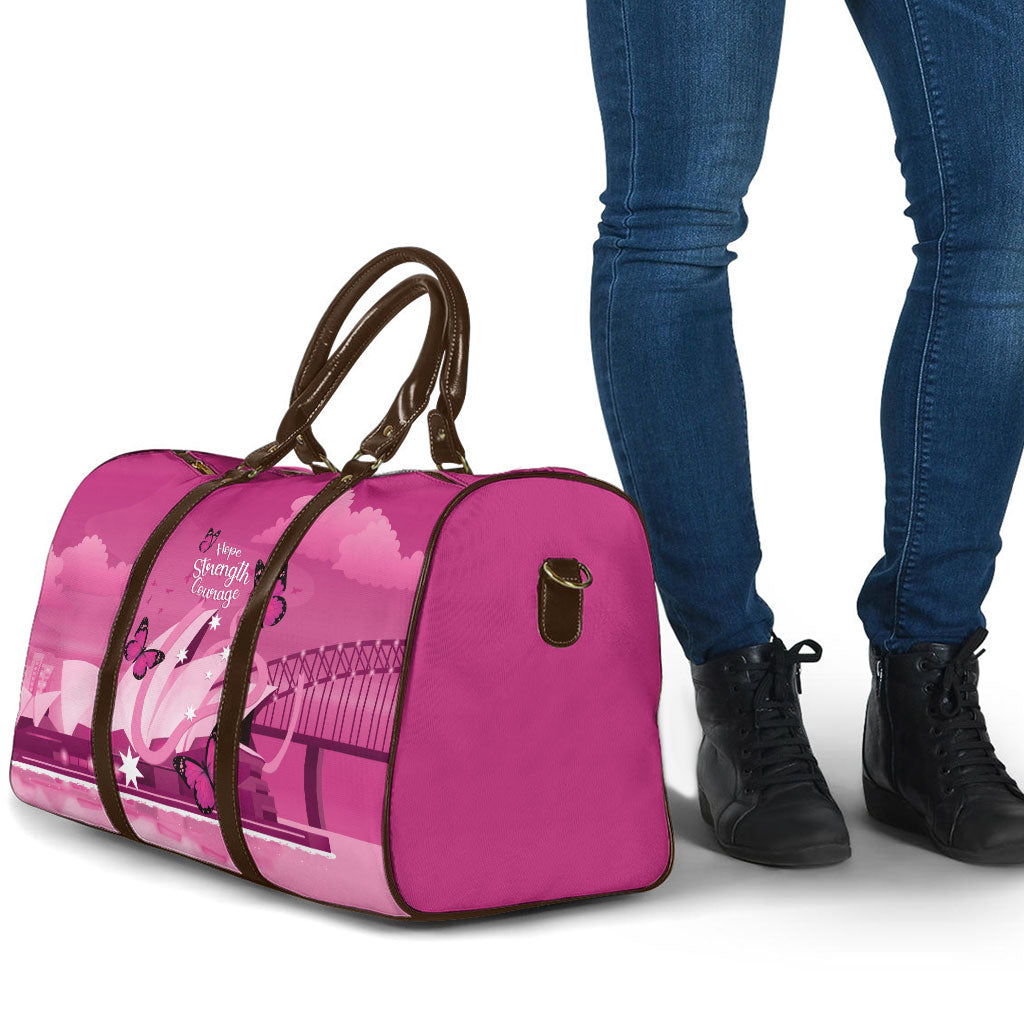 Australia Breast Cancer Support Travel Bag Sydney Opera House Butterfly Pink Ribbon