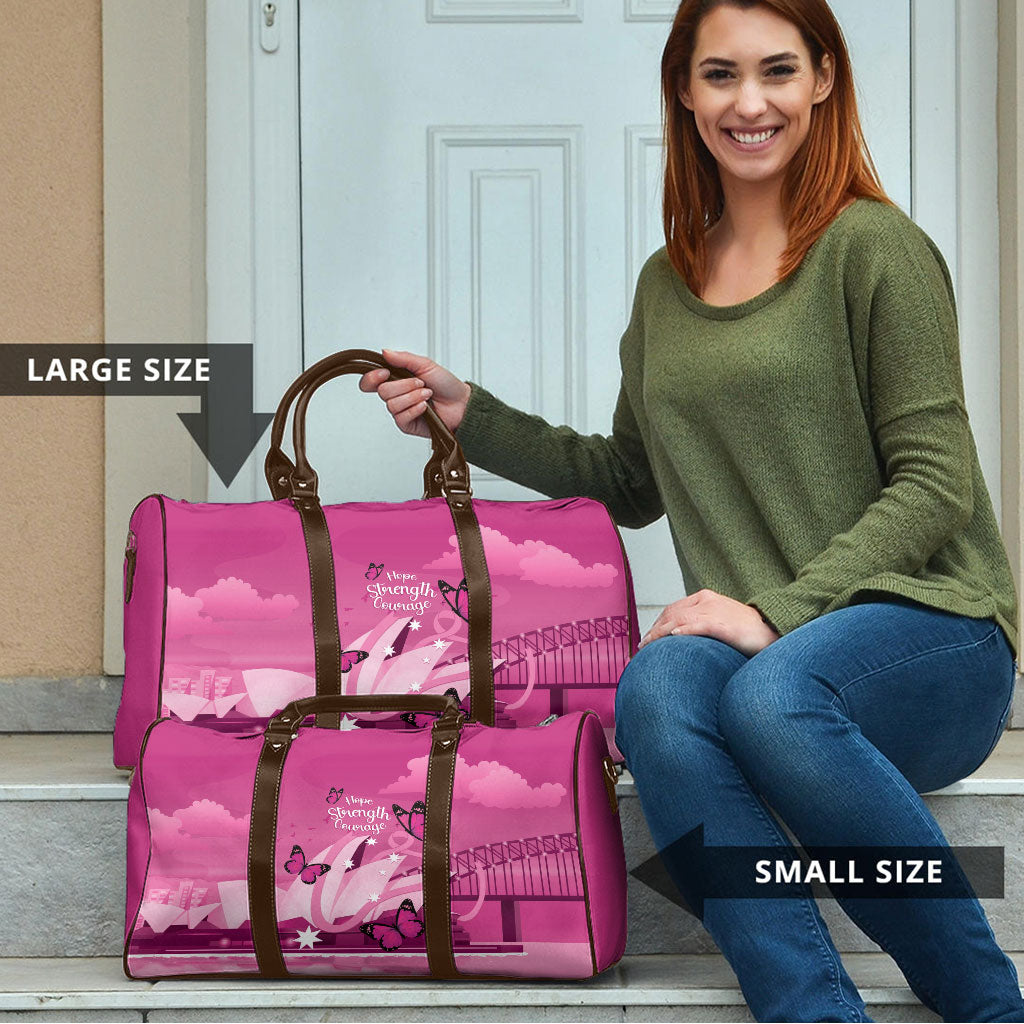 Australia Breast Cancer Support Travel Bag Sydney Opera House Butterfly Pink Ribbon