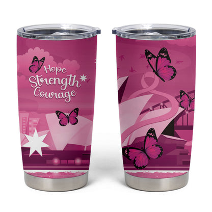 Australia Breast Cancer Support Tumbler Cup Sydney Opera House Butterfly Pink Ribbon