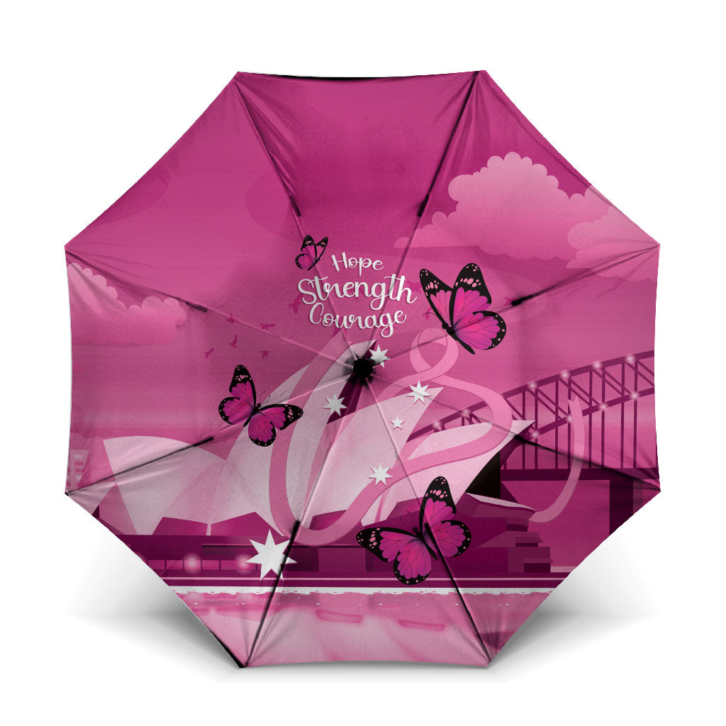 Australia Breast Cancer Support Umbrella Sydney Opera House Butterfly Pink Ribbon