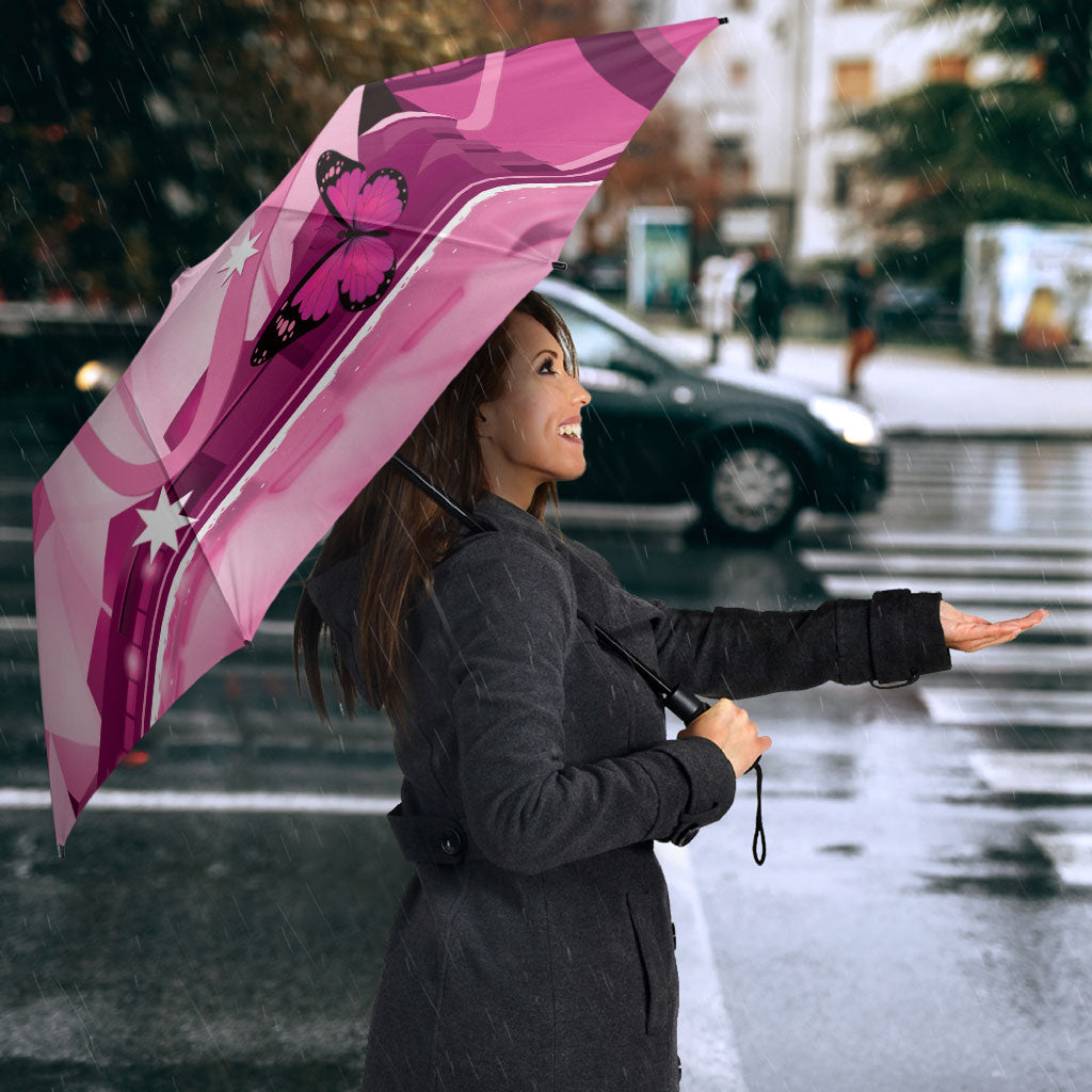 Australia Breast Cancer Support Umbrella Sydney Opera House Butterfly Pink Ribbon