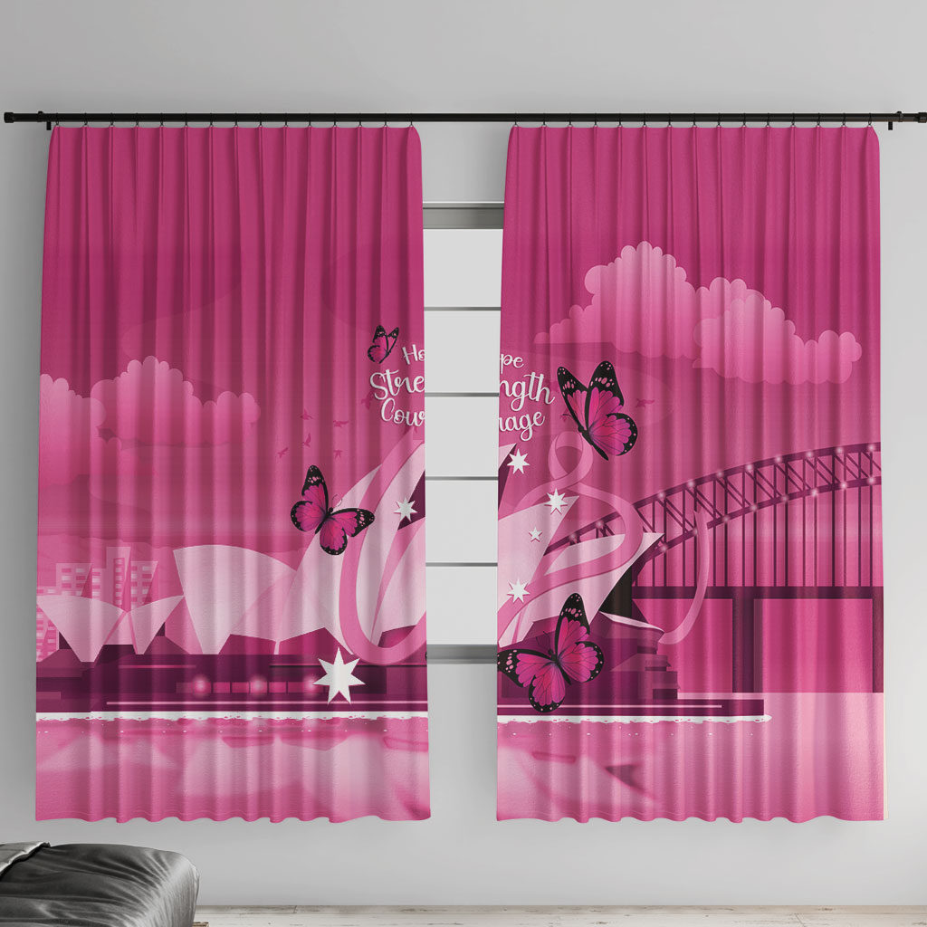 Australia Breast Cancer Support Window Curtain Sydney Opera House Butterfly Pink Ribbon