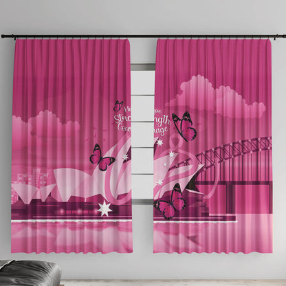Australia Breast Cancer Support Window Curtain Sydney Opera House Butterfly Pink Ribbon