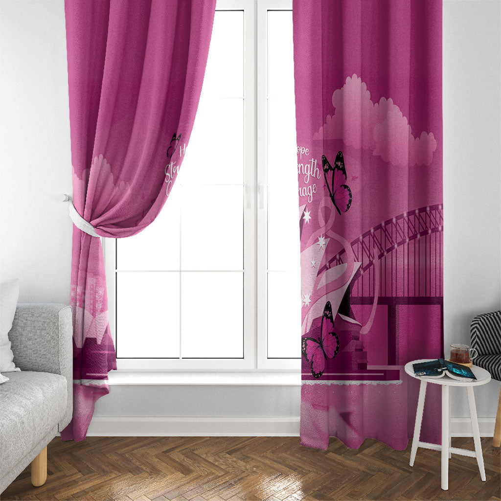 Australia Breast Cancer Support Window Curtain Sydney Opera House Butterfly Pink Ribbon