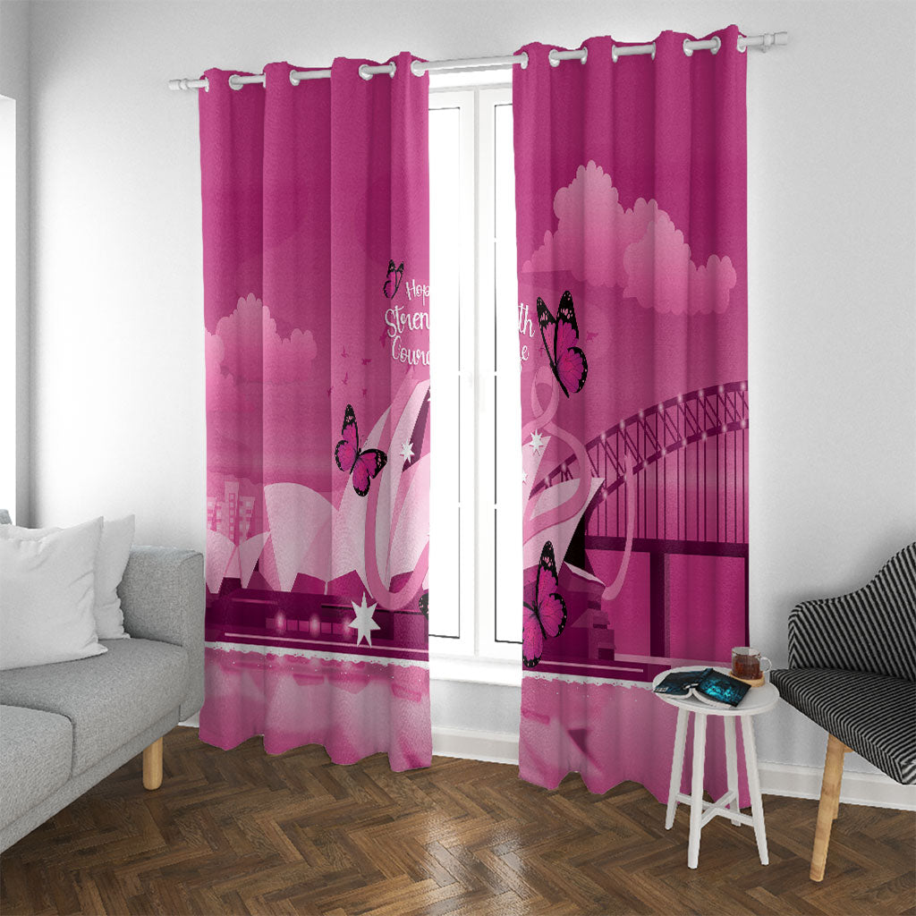 Australia Breast Cancer Support Window Curtain Sydney Opera House Butterfly Pink Ribbon