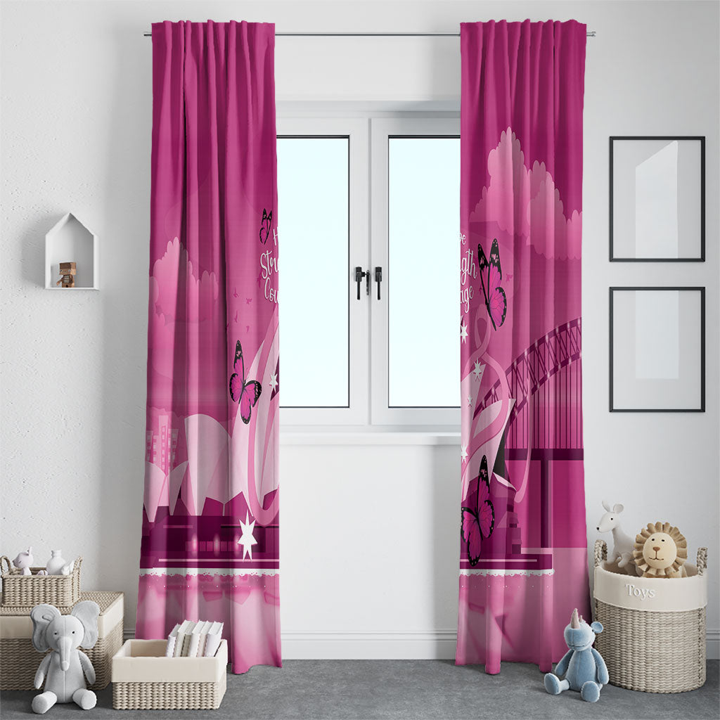 Australia Breast Cancer Support Window Curtain Sydney Opera House Butterfly Pink Ribbon