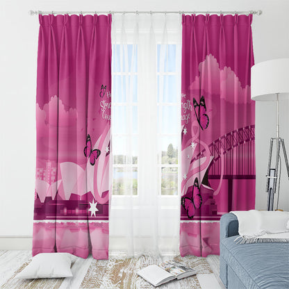 Australia Breast Cancer Support Window Curtain Sydney Opera House Butterfly Pink Ribbon