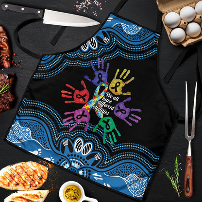Autism Support Australia Indigenous Apron We All Have Different Abilities