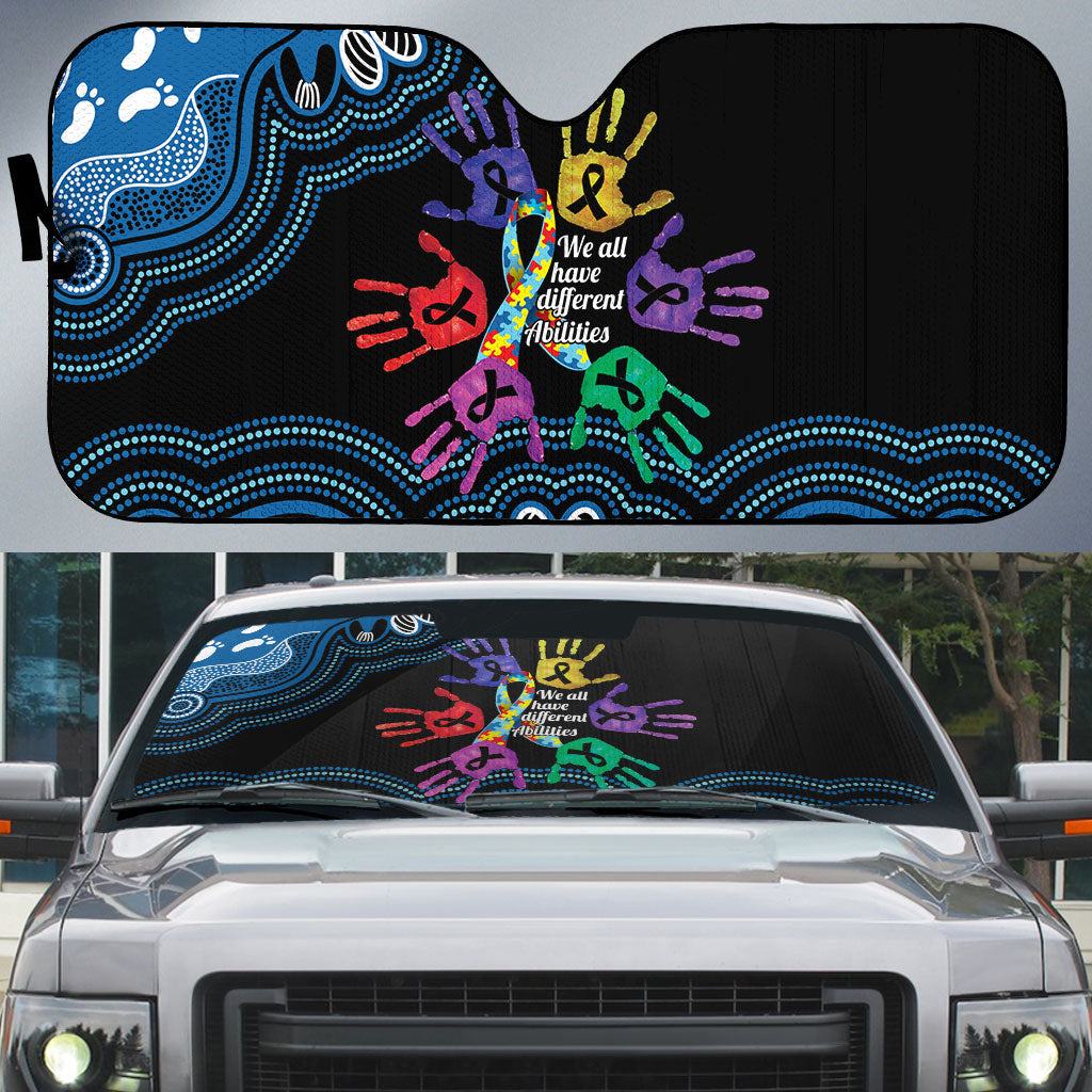 Autism Support Australia Indigenous Auto Sun Shade We All Have Different Abilities