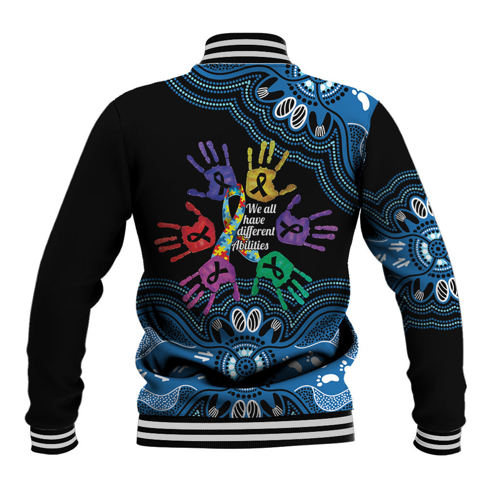 Autism Support Australia Indigenous Baseball Jacket We All Have Different Abilities