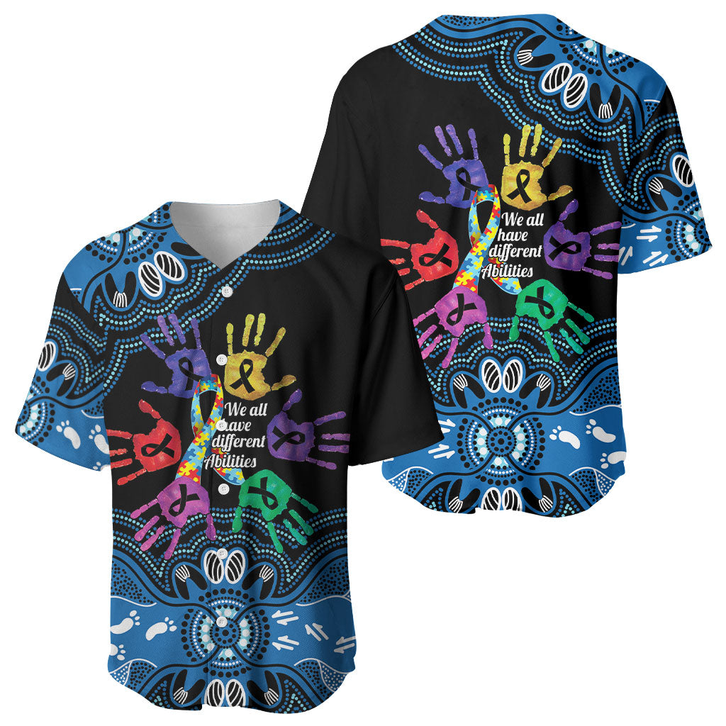 Autism Support Australia Indigenous Baseball Jersey We All Have Different Abilities