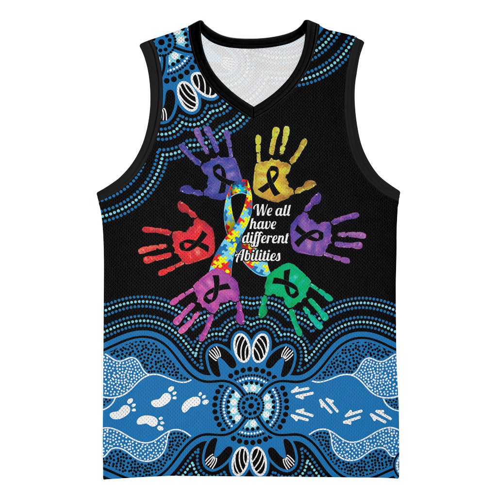Autism Support Australia Indigenous Basketball Jersey We All Have Different Abilities