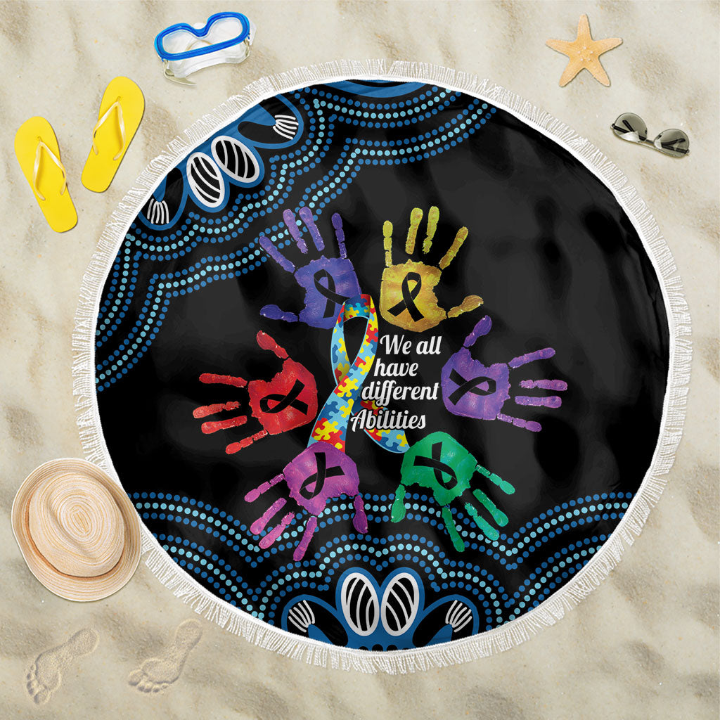 Autism Support Australia Indigenous Beach Blanket We All Have Different Abilities