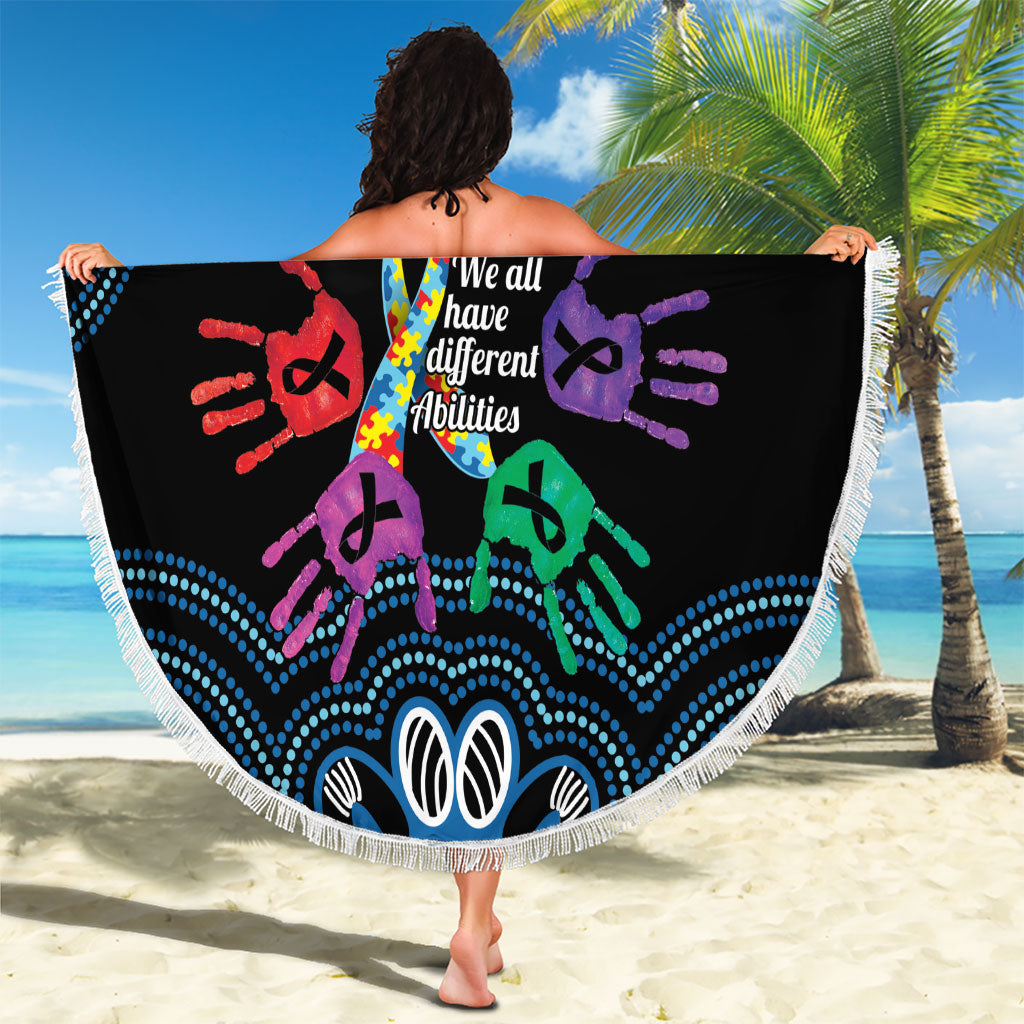 Autism Support Australia Indigenous Beach Blanket We All Have Different Abilities