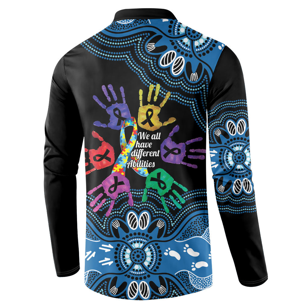 Autism Support Australia Indigenous Button Sweatshirt We All Have Different Abilities