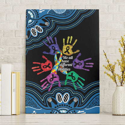 Autism Support Australia Indigenous Canvas Wall Art We All Have Different Abilities
