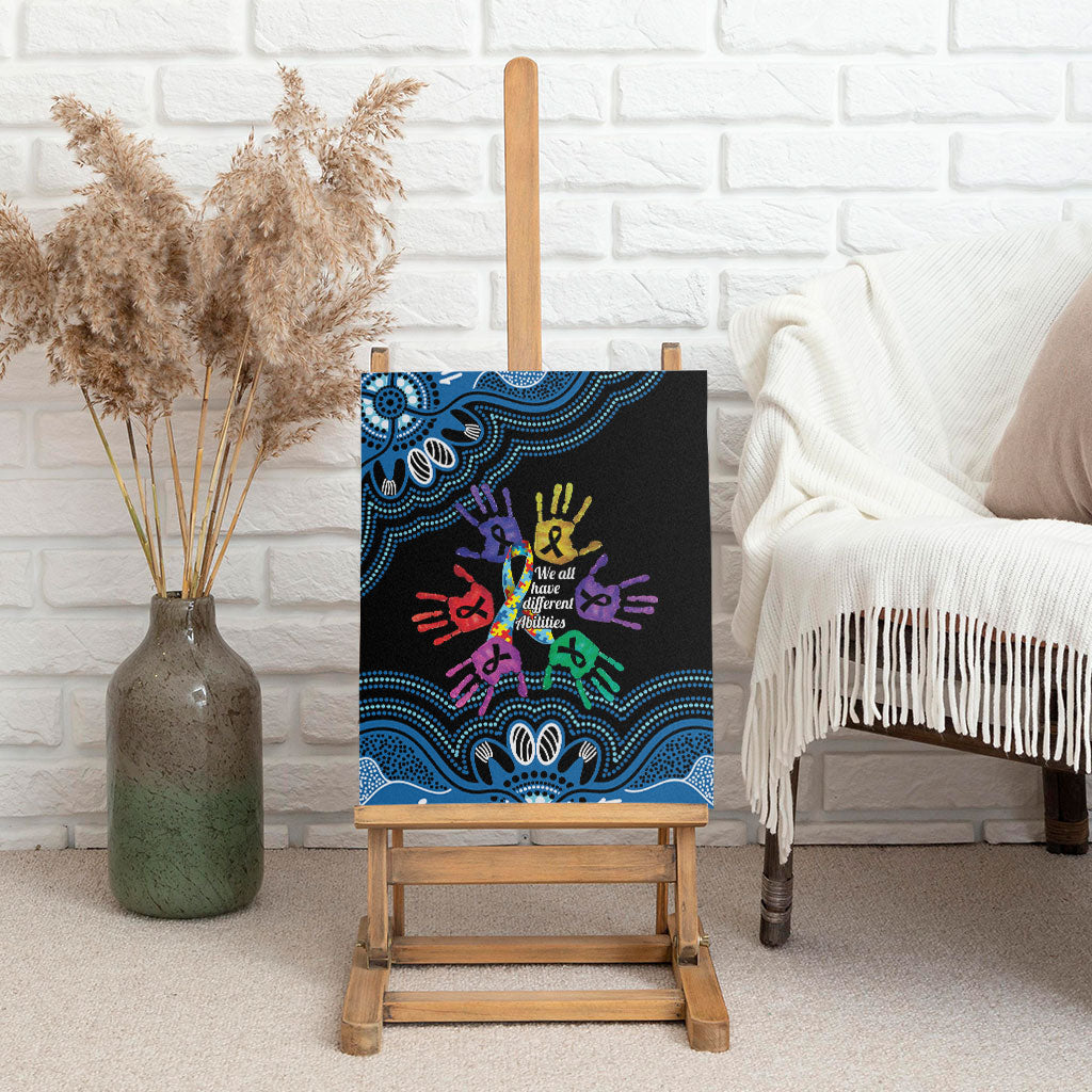 Autism Support Australia Indigenous Canvas Wall Art We All Have Different Abilities