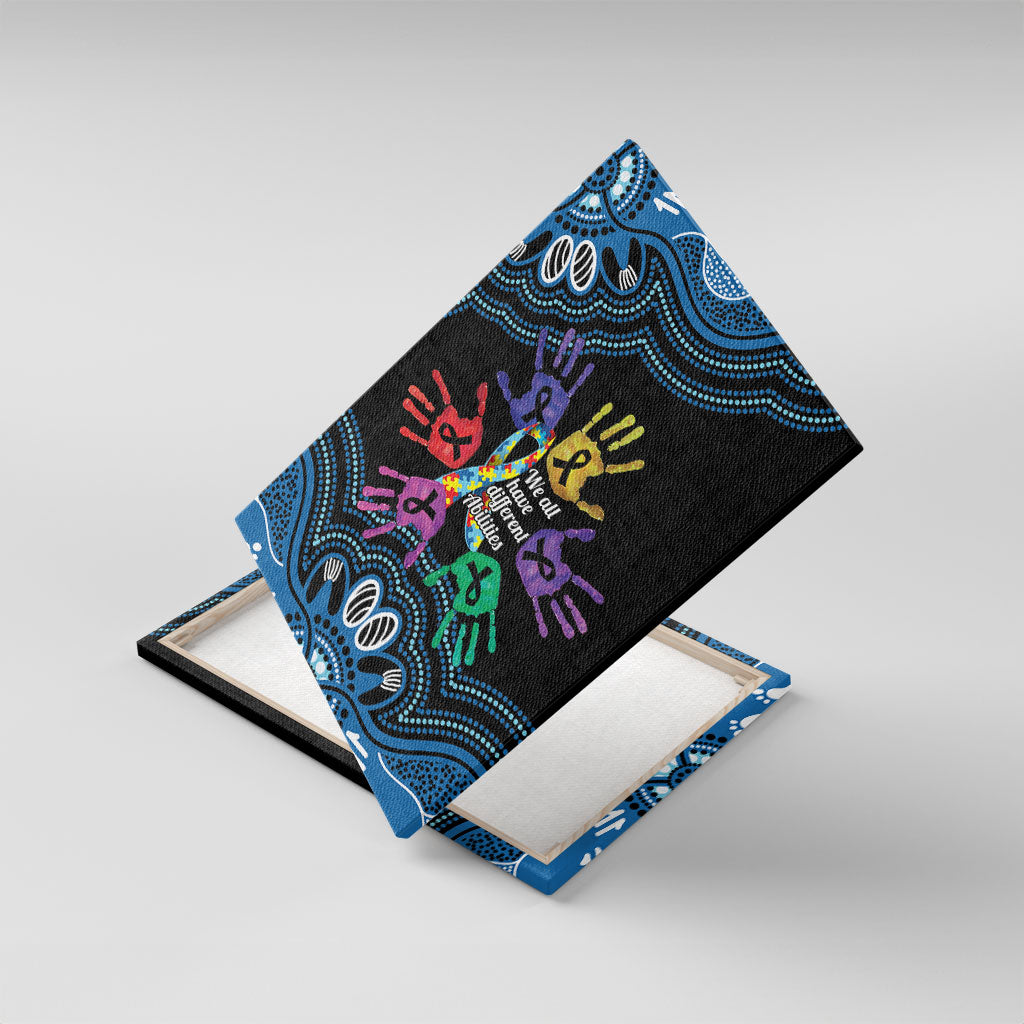 Autism Support Australia Indigenous Canvas Wall Art We All Have Different Abilities