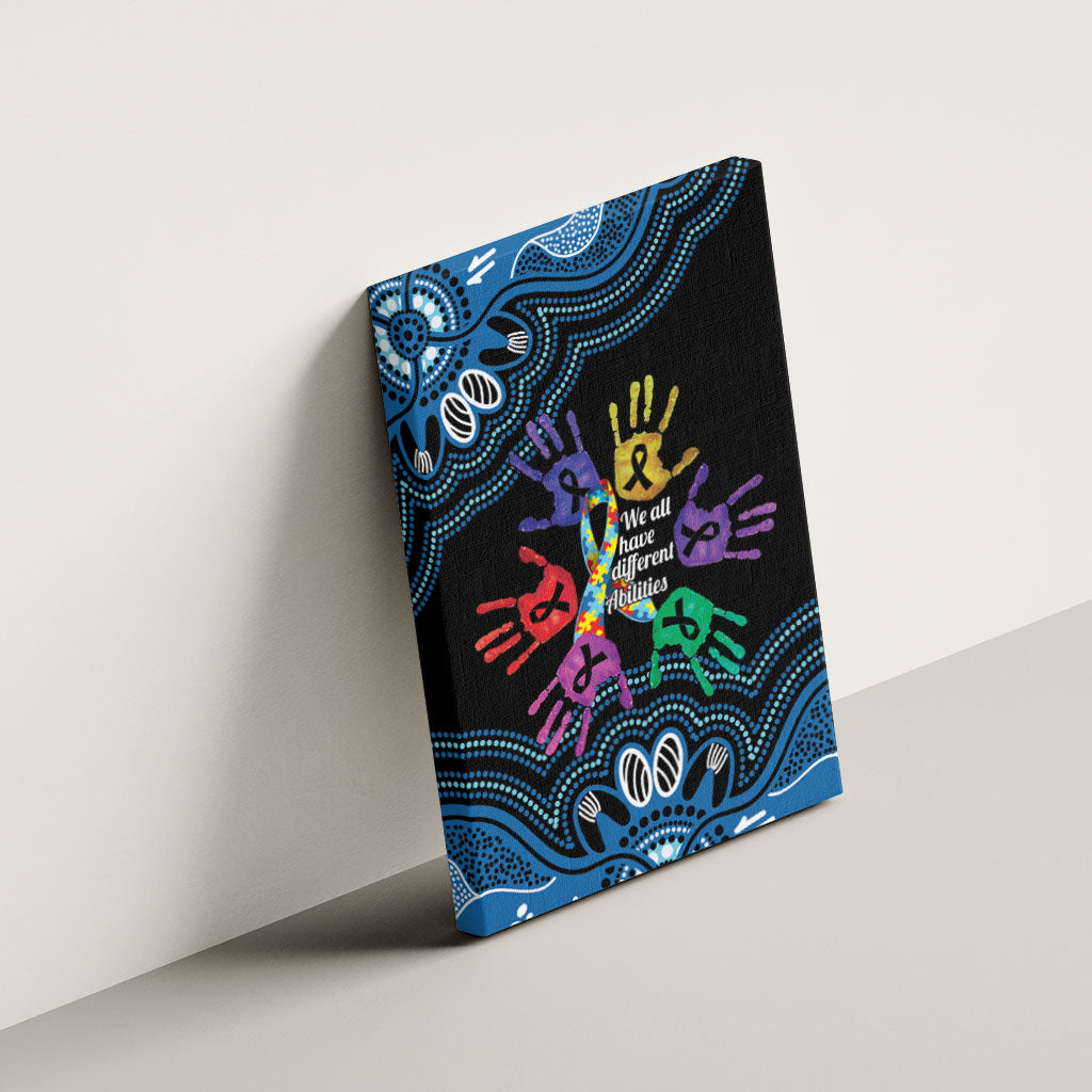 Autism Support Australia Indigenous Canvas Wall Art We All Have Different Abilities