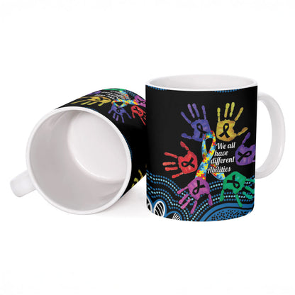 Autism Support Australia Indigenous Ceramic Mug We All Have Different Abilities