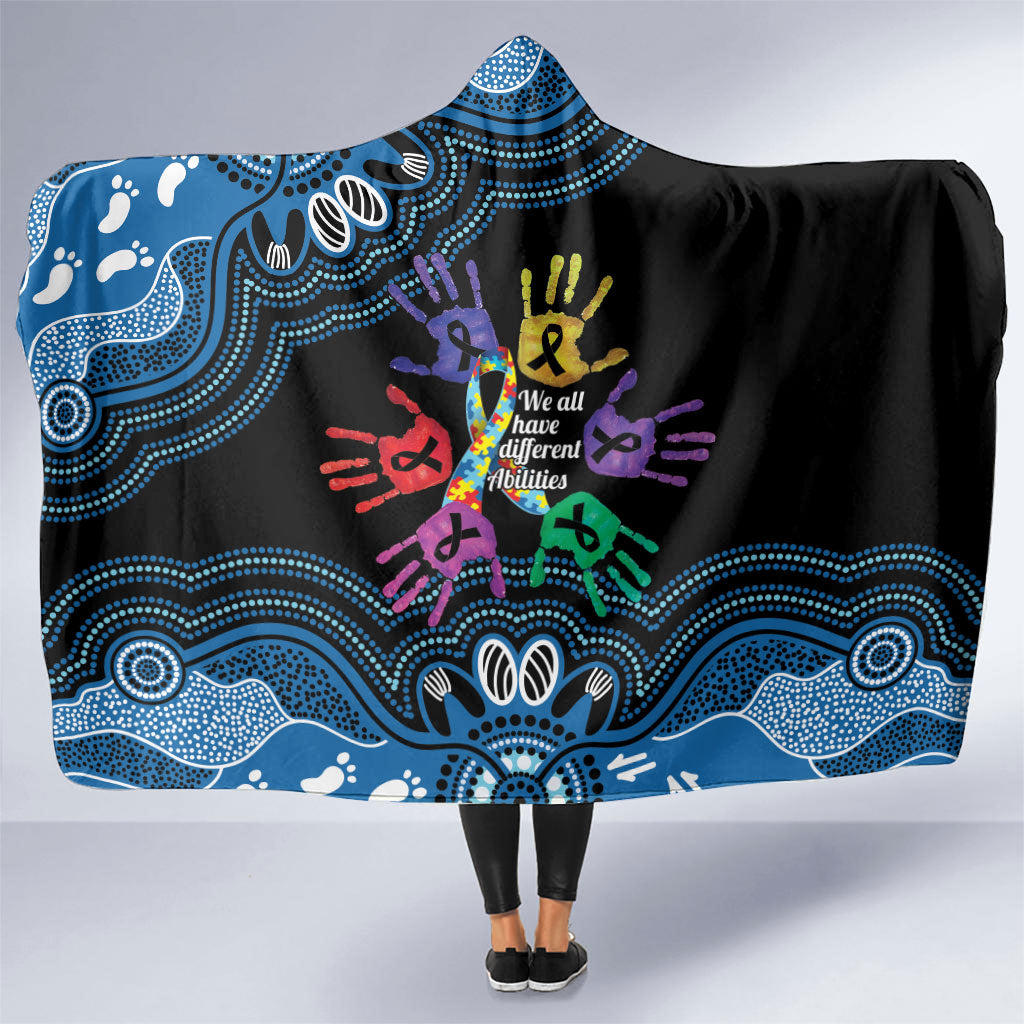 Autism Support Australia Indigenous Hooded Blanket We All Have Different Abilities