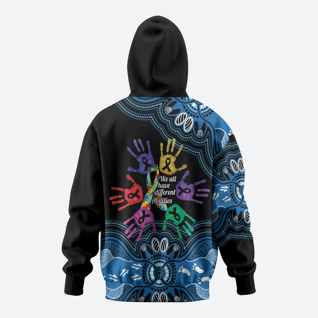 Autism Support Australia Indigenous Hoodie We All Have Different Abilities
