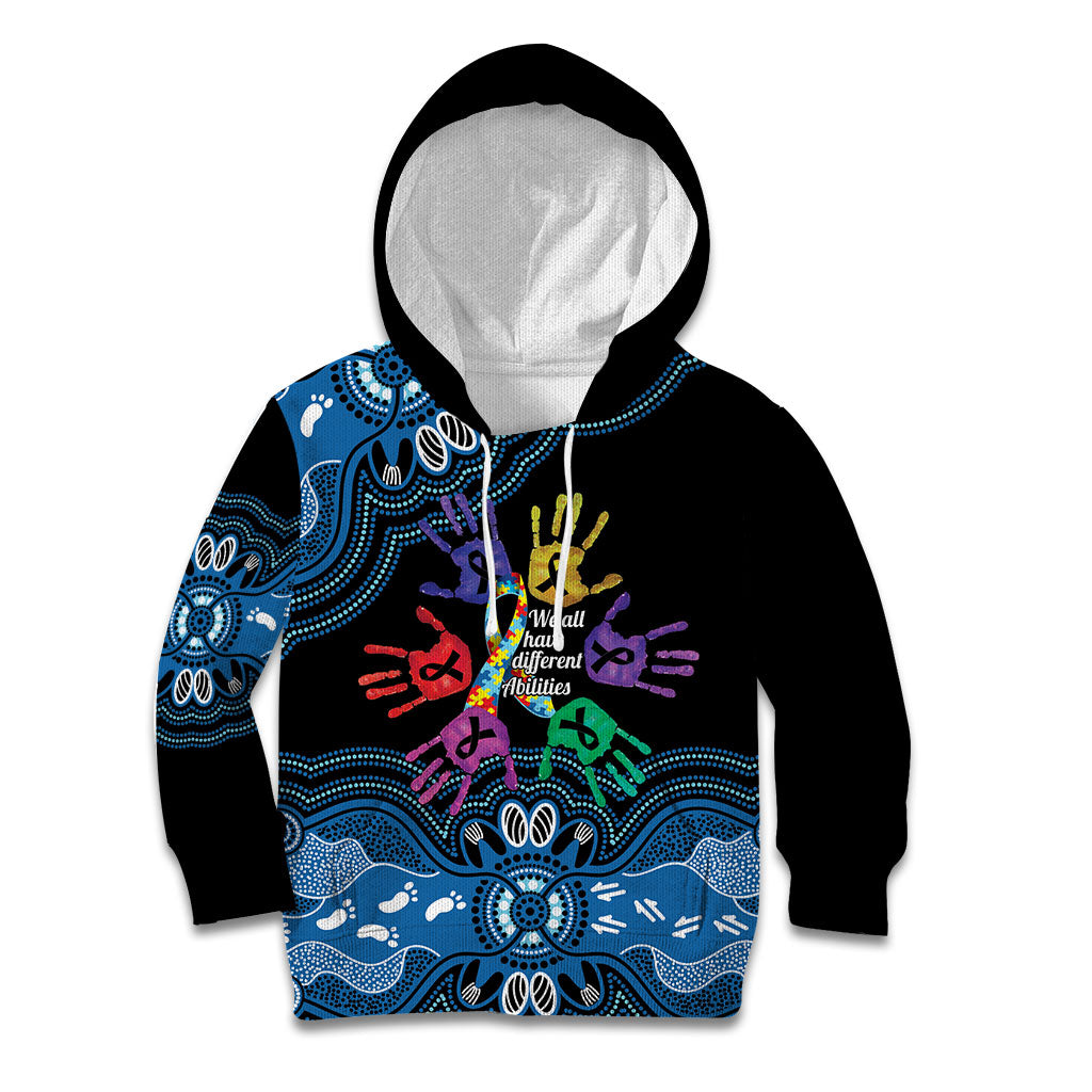 Autism Support Australia Indigenous Kid Hoodie We All Have Different Abilities
