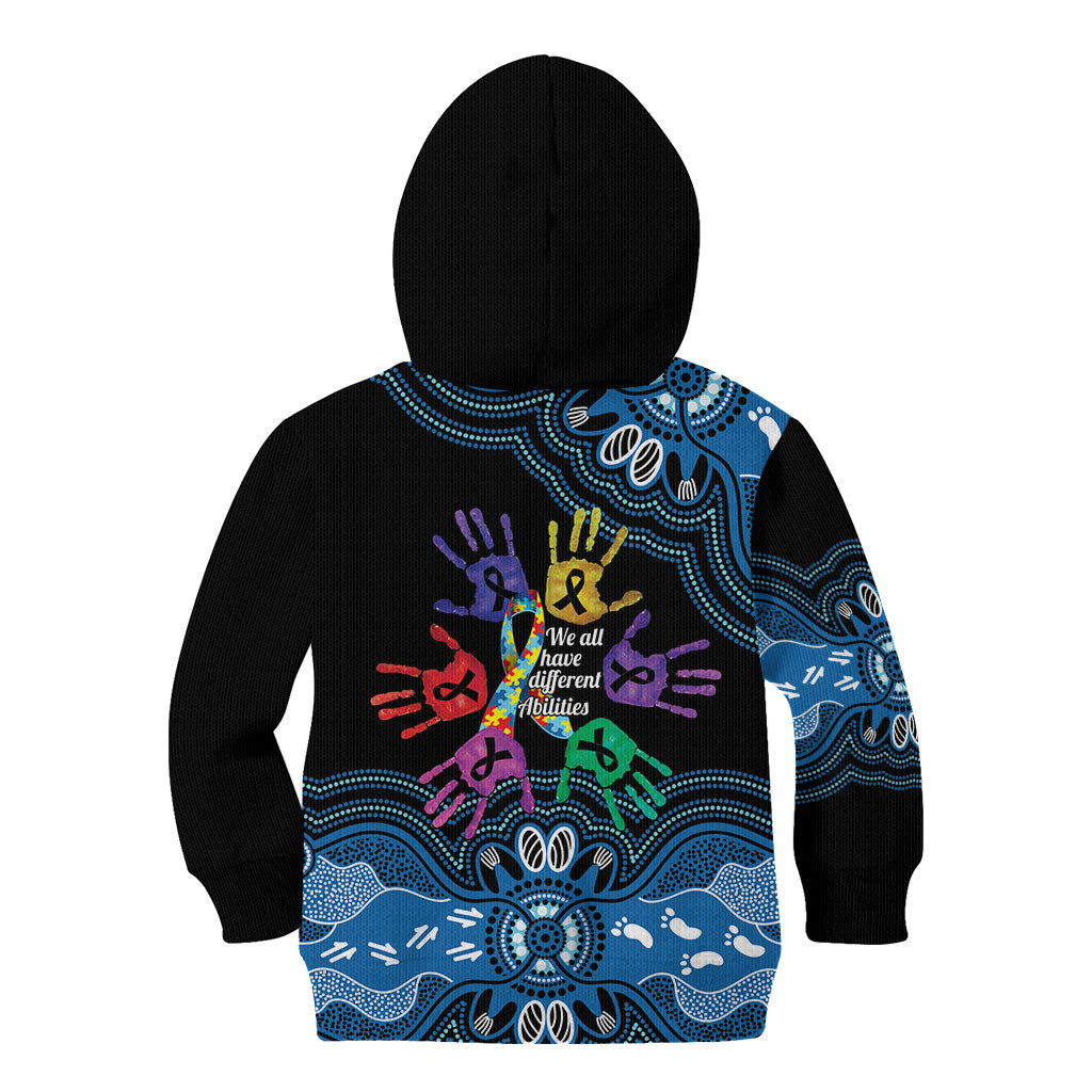 Autism Support Australia Indigenous Kid Hoodie We All Have Different Abilities