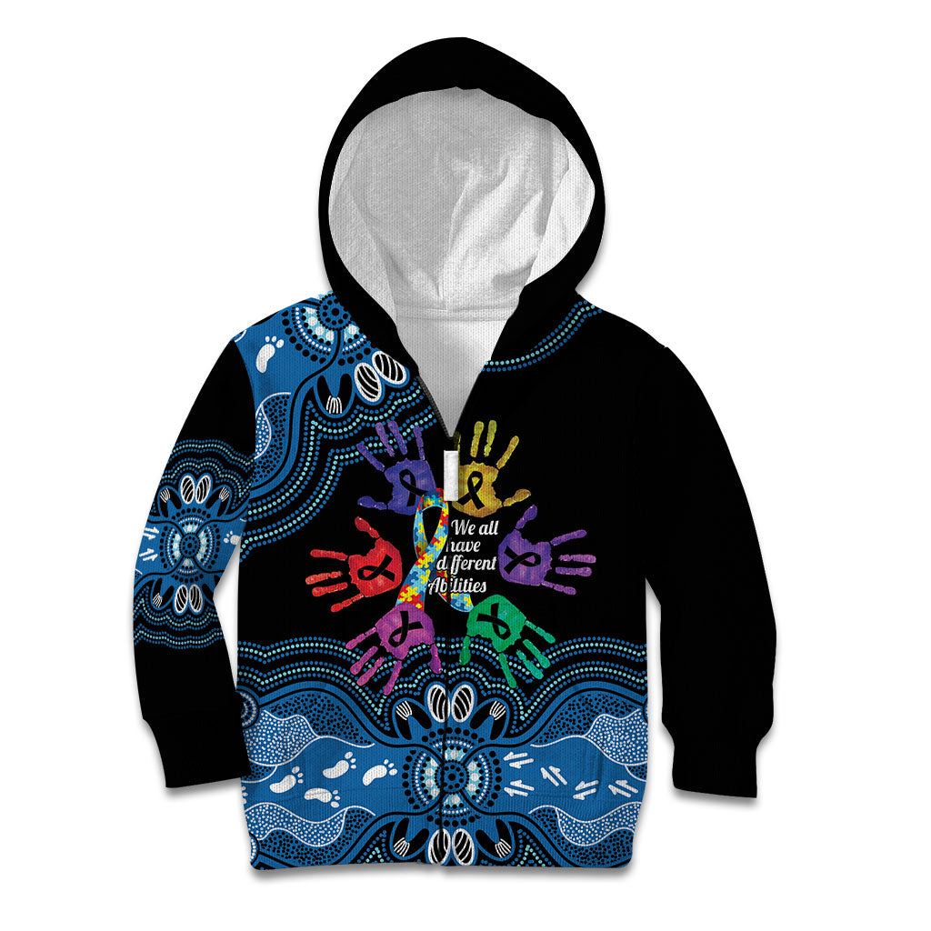 Autism Support Australia Indigenous Kid Hoodie We All Have Different Abilities